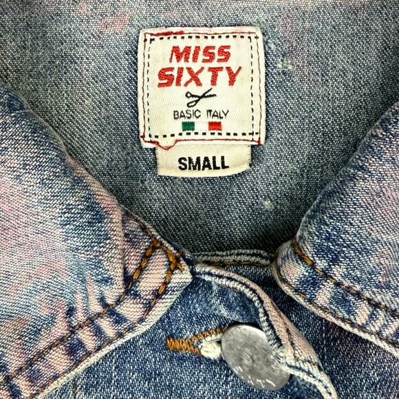 90's MISS SIXTY ITALY fitted pink wash denim jacket - Picture 8 of 16